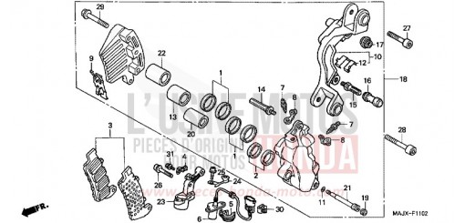 MACHOIRE DE FREIN AVANT G. (ST1100A) ST1100AY de 2000
